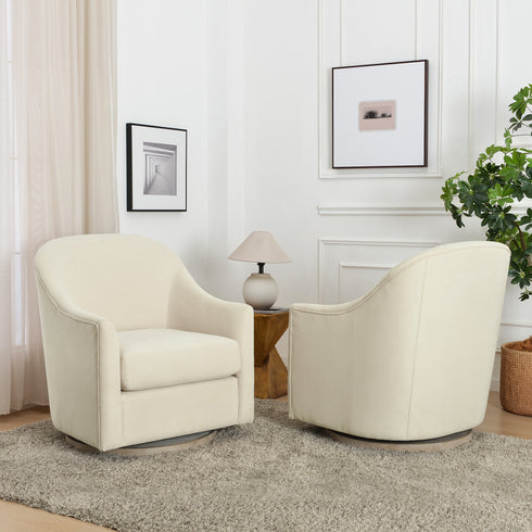 Ethel Swivel Nursery Glider - Beige Nursery Glider | Glider Chairs | Kinwell Furniture | Modern Nursing Chairs | Recliners & Rockers